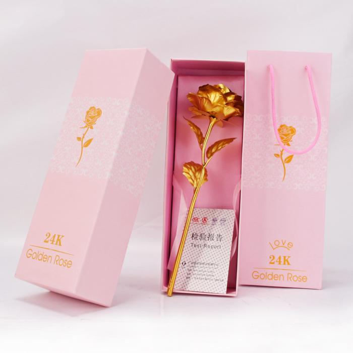 Dekorasi Hadiah Hari Valentine Mawar Lampu LED Lampu LED Dekorasi Hamper Natal Kubah Kaca 24k
