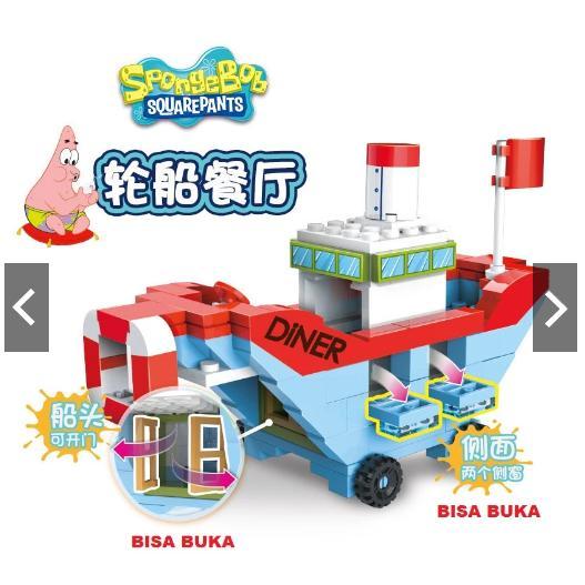 ` MAINAN ANAK EDUKASI DIY PUZZLE BRICK SUSUN SPONGEBOB PATRICK SQUIDWARD