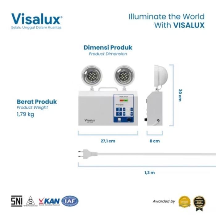 Visalux Vle-2124 Led Emergency Lamp - Lampu Emergency Mata Kucing - Lampu Darurat - Lampu Listrik