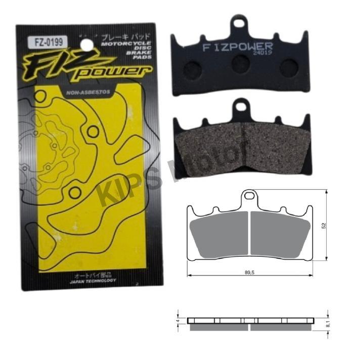 Kampas Rem Depan Tokico 6 Piston Gsx Gsxr 750 1000 1300 Hayabusa Fiz Power Fz 0199