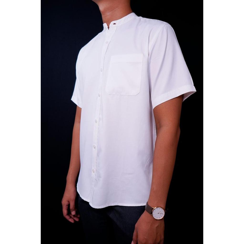Terbaru Stanley Adams Baju Koko Pria Lengan Pendek Putih Tekstur 02 Best Seller