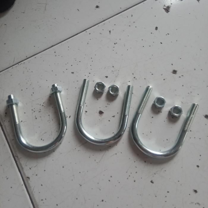 u bolt galvanis m3/8x1, m10x25