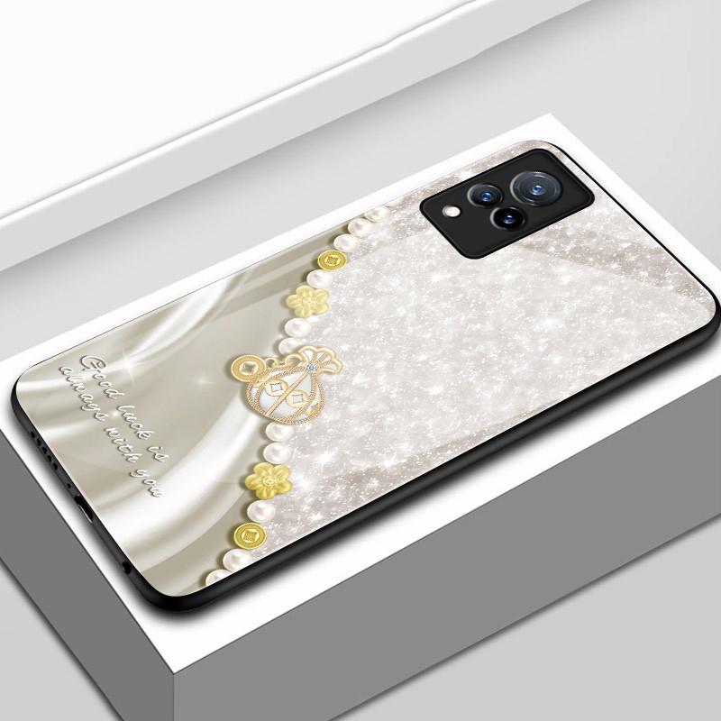 Casing Hp Untuk VIVO V21 5G V21s 5G V21 4G V21E 4G Y73 Case Casing pola Emas dan mutiara Kasing HP K