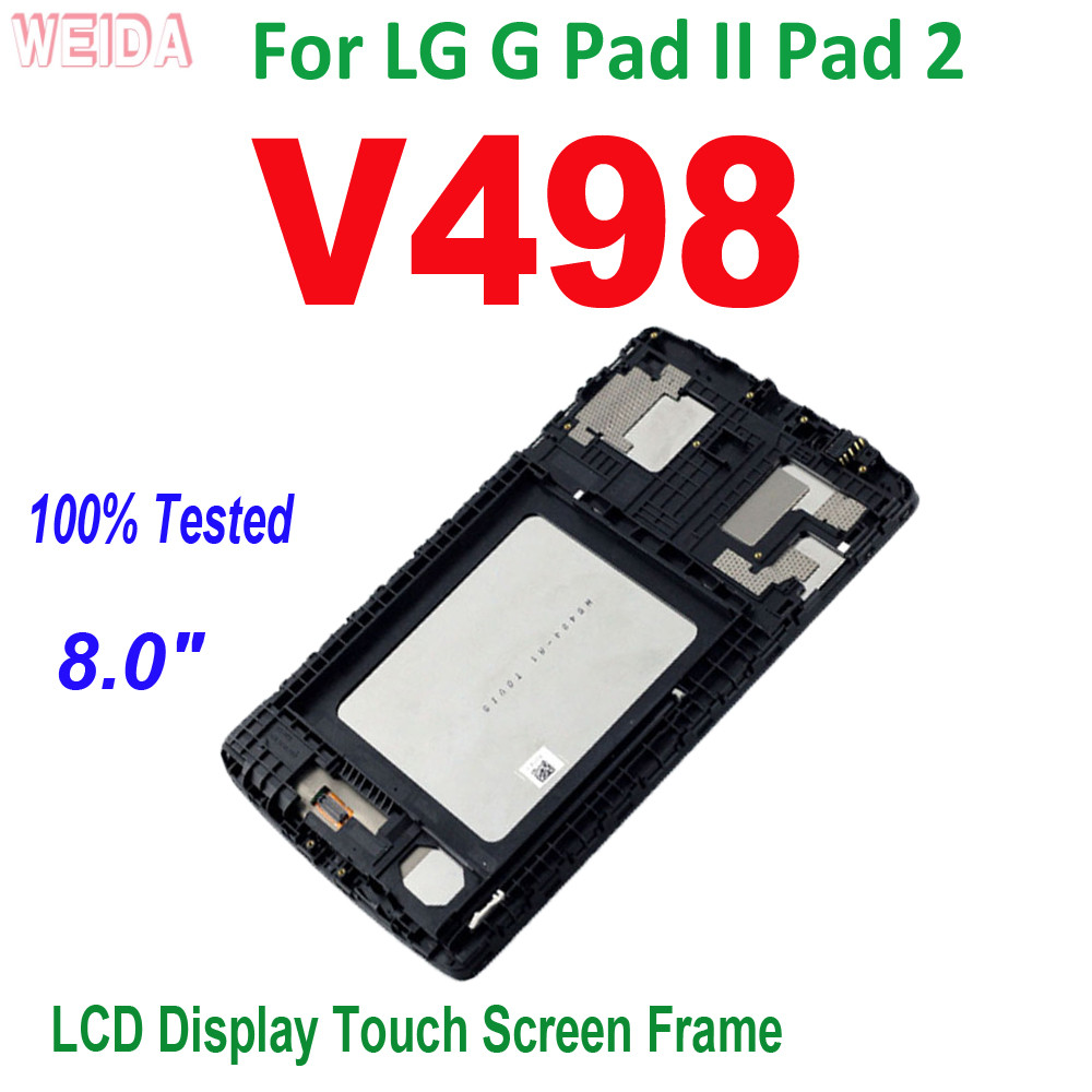 8.0" 100% Tested LCD For LG G Pad II Pad 2 V498 LCD Display Touch Screen Digitizer Assembly Frame Fo