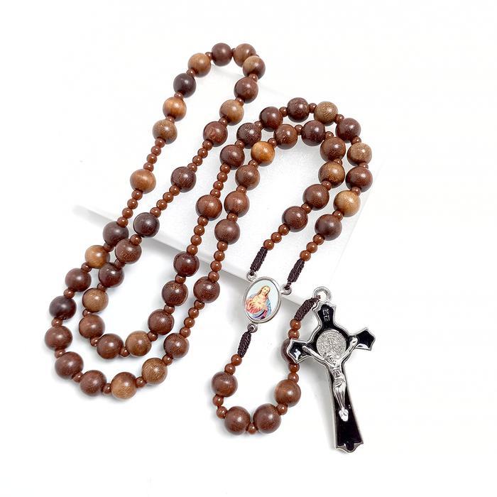 Jual Rosario Kayu Stigi / 100% Original / Kalung Rosario/Rosario Katolik/Kalung Salib Pria