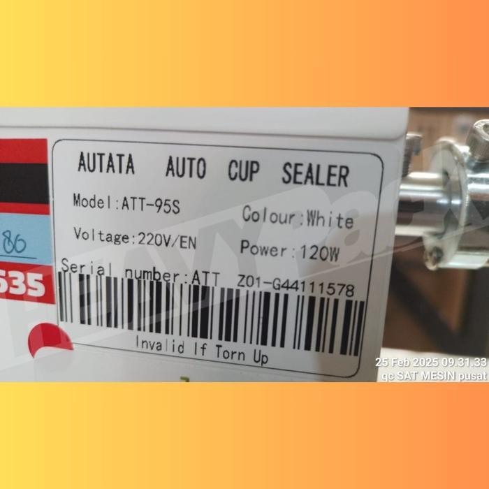 MESIN PENYEGEL GELAS OTOMATIS AUTOMATIC CUP SEALER AUTATA ATT-95S