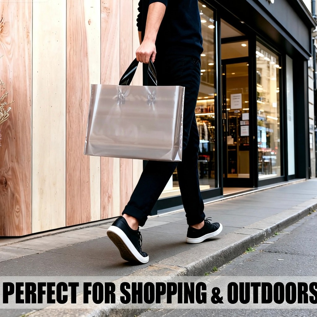 50pcs Custom Logo Shopping Bags with Handle Plastic Gift Bag clothing packaging bag Portable Wedding