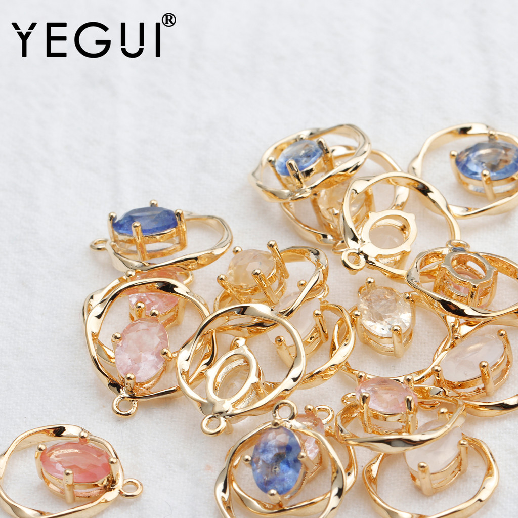 YEGUI M786,jewelry accessories,pass REACH,nickel free,18k gold plated,diy zircon pendants,diy