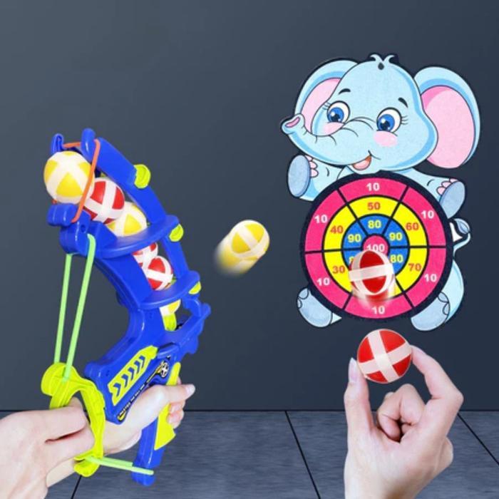 FLUFFYHQ Mainan Panah Tembak Target / Mainan Busur Dan Anak Panah Mainan Panah Target Bola Lengket
