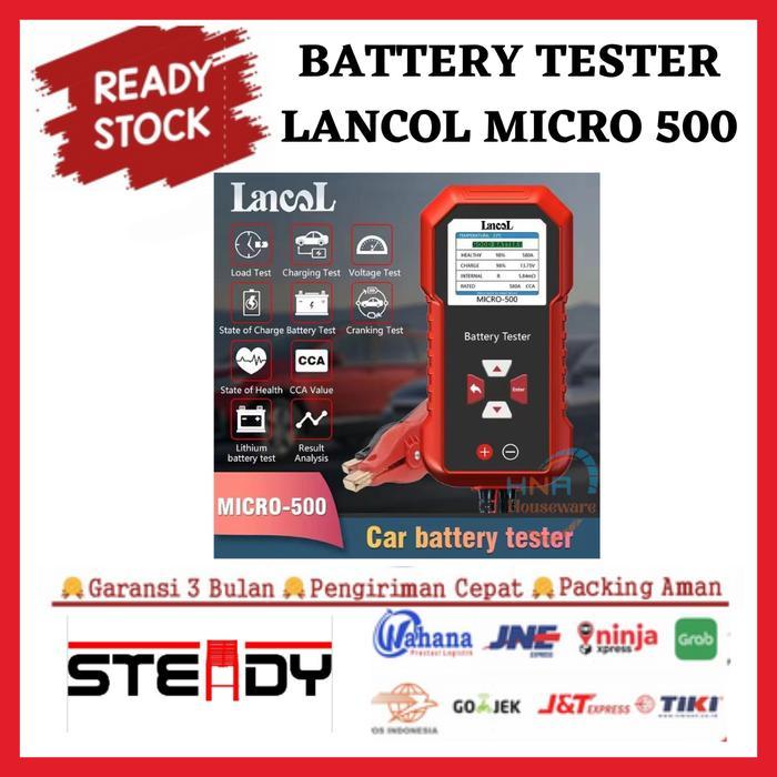 Battery Tester Lancol Micro 500 Alat Cek Aki mobil Motor ACCU Digital Car Battery Tester Lancol