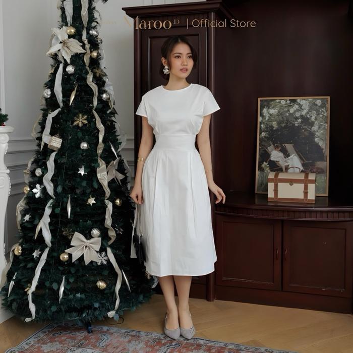 Maroo - Selena Dress/Dress Natal/Dress Imlek/Dress Putih/Dress Korea/ Dress Natal *