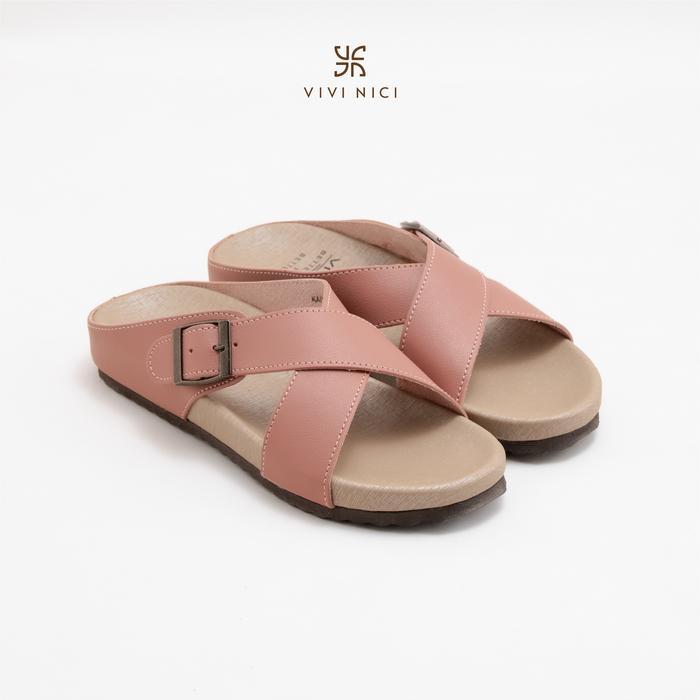 Donatello - Kaiya Sandal Wanita Black Sendal Wanita Sandal Flat Wanita