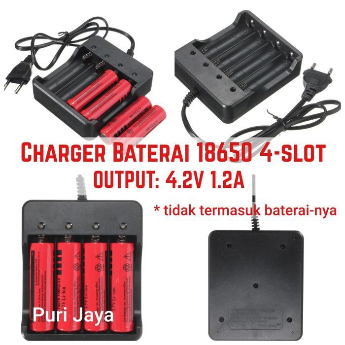 Charger Baterai 18650 4 2 Slot Battery Micro Usb Rovtop Powerbank Diy