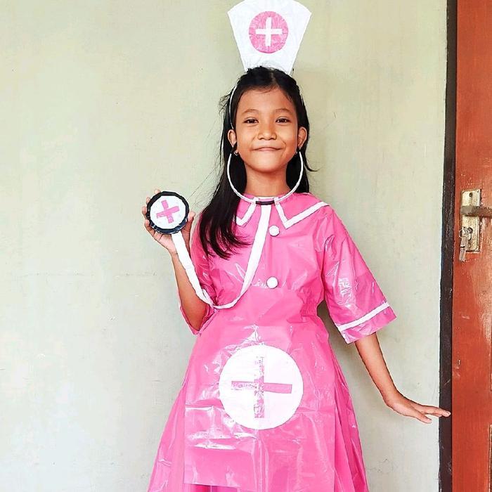Kostum Profesi Anak Kostum Daur Ulang dari Plastik Kostum Karnaval Kostum Cosplay Fashion