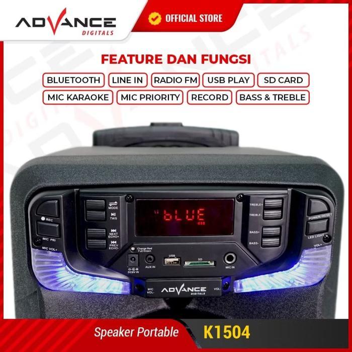 Advance K-1504 Speaker Meeting Bluetooth Salon Aktif 15 inch