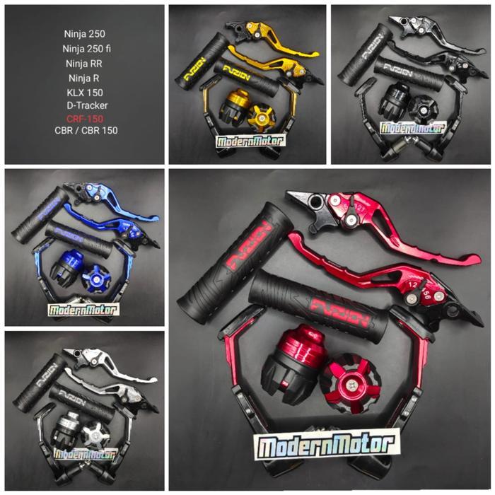 Proguard robot+Handgrip Fuzion+jalu as+Handle variasi CNC Ninja 250 Ninja 250 fi Ninja RR KLX CRF