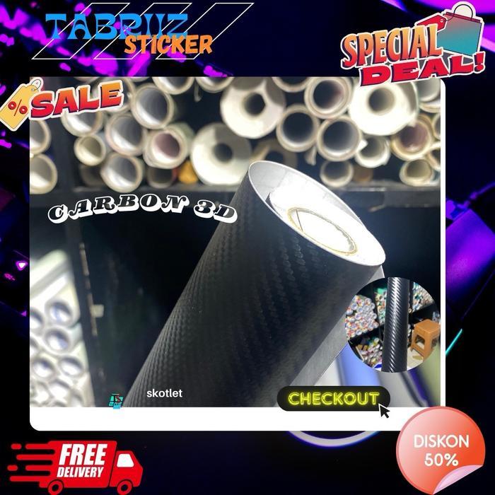 Skotlet carbon hitam 3d sticker skotlet carbon hitam 3D untuk variasi motorcycle premium