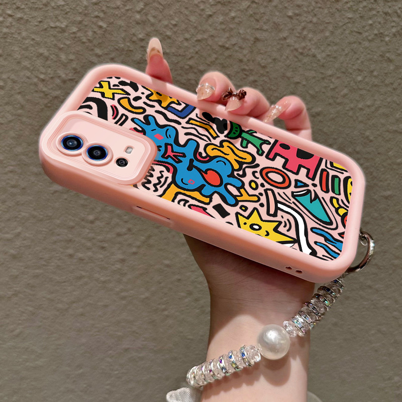 Casing Hp untuk OPPO A55 Case Casing Ponsel Silikon Anti-Drop Kasing pola tren asli Softcase Gelang 