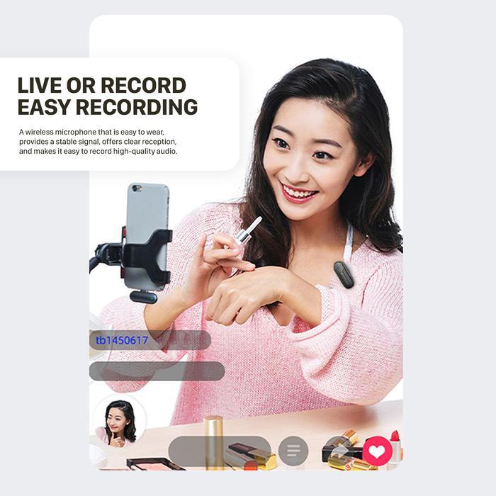 Kiip M8 Microphone Mic Wireless Clip On Dual Portable Type C Lightning Mikrofon