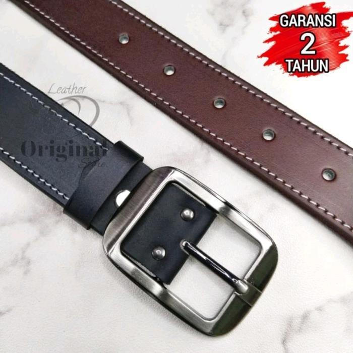 Ikat Pinggang Pria Kulit Asli/Sabuk Kulit Pria/Gesper Kulit Asli/Belt Kulit Model Jahitan