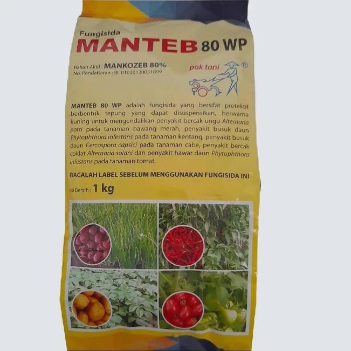 lumercok99 (READY SIAP KIRIM) Manteb 80WP 1kg Fungisida Bahan Aktif Mankozeb 80% Pak Tani Untuk