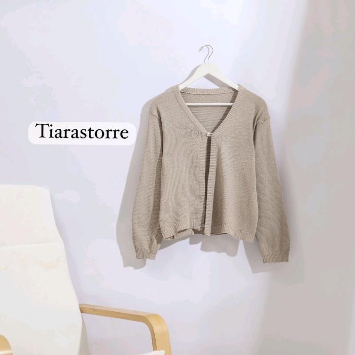 Malika Cardigan Rajut Crop Kancing 1 Outer Rajut Atasa Wanita Korean Style Kardigan Top Atasan