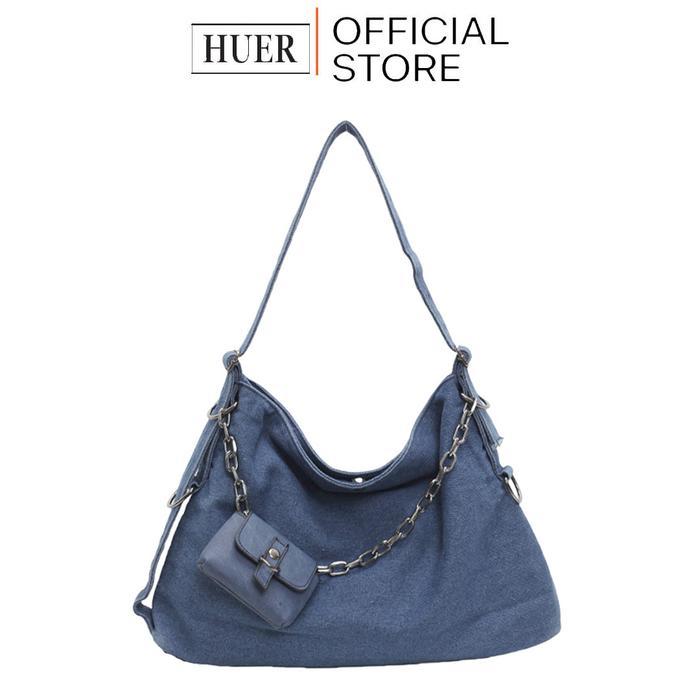 Sartorialele// Huer ~ Tas Wanita Lusione Denim Hobo Bag 9536-582 #8240