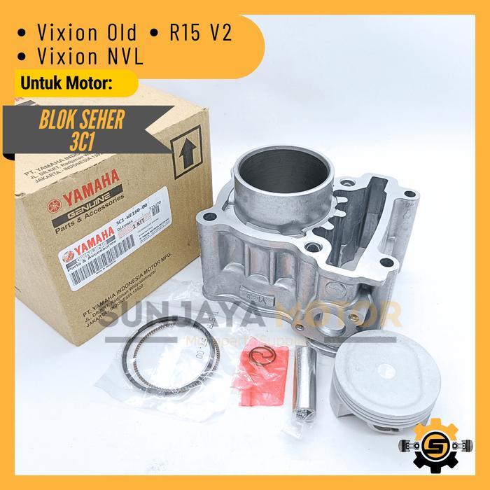 TERLARIS BLOCK BORING SILINDER KUALITAS ORIGINAL YAMAHA 3C1 BLOK SEHER VIXION OLD VIXION NVL R15 V2