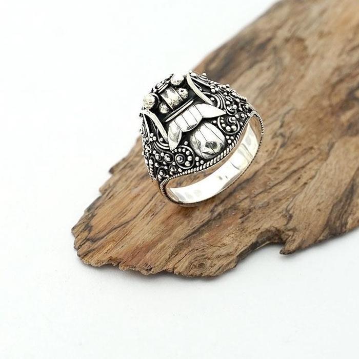 Cincin Pria Perak 925 Asli Barong Rangda Bali Handmade