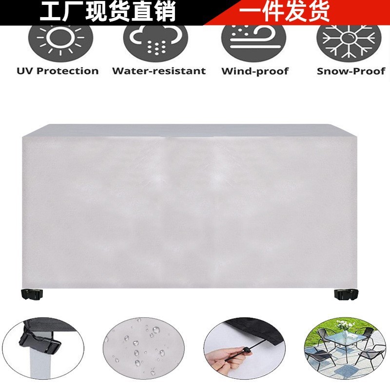 Cover Pelindung Furnitur Outdoor 420D Oxford Anti Air Anti Debu dengan Gantungan Sudut untuk Meja Ku