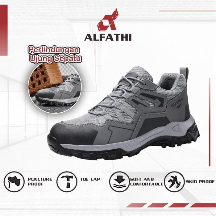 Alfathi Sepatu Safety Sneakers Ori By Guyisa Metal Grey