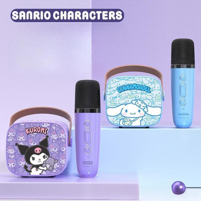 Kuromi Speaker Mikrofon Bluetooth Nirkabel Mini Speaker Portabel Kuromi Keluarga Sanrio Baru