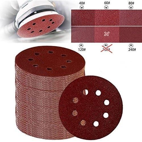 AMPLAS BULAT 5INCH MODEL TEMPEL KRETEK LUBANG GRIT 60 80 100 120 150 240 320 400 1000 2000