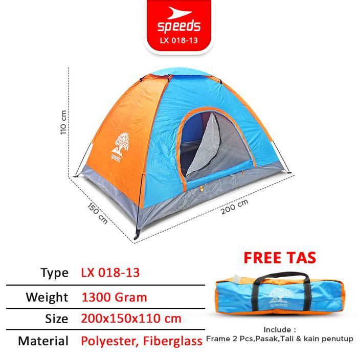 Eiger - SPEEDS Tenda Camping Gunung Mendaki Army Dome Loreng Camo 2-3 Orang Dengan Alas Tenda Anti