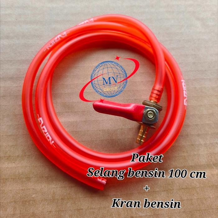 SELANG BENSIN 100 CM+KRAN KUNINGAN UNIVERSAL SELANG BENSIN GERMAN QUALITY ORIGINAL KRAN BENSIN