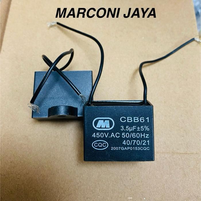 Bisa Termin Capasitor Cbb61 3,5Uf 450Vac Kotak Kabel