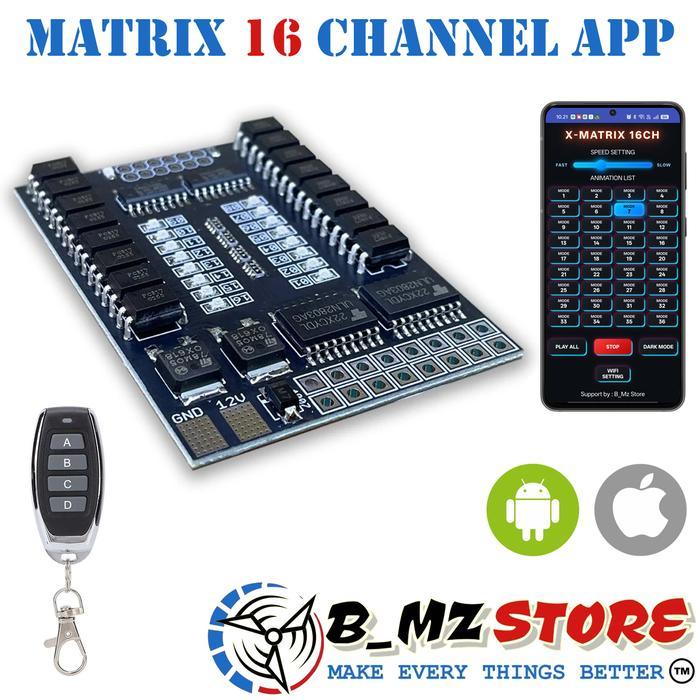 Modul Driver Relay SET Matrix 16 Channel Mini Laser D2 Biled - Modul LED Matrix 16 CH Mini Laser D2