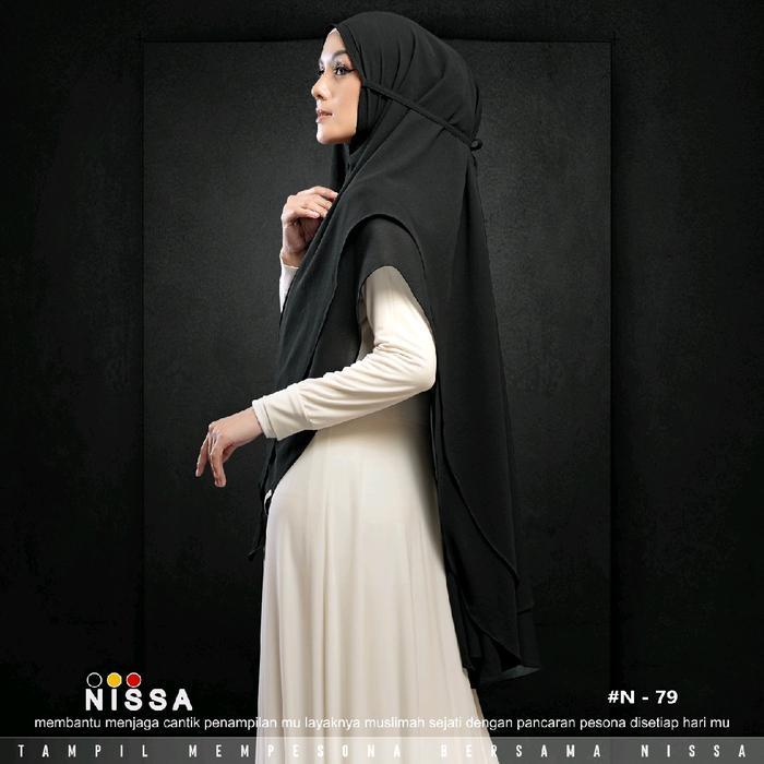 Khimar Syari Ceruty 2 Layer Non Pet Ringan, Adem & Nyaman Dipakai *