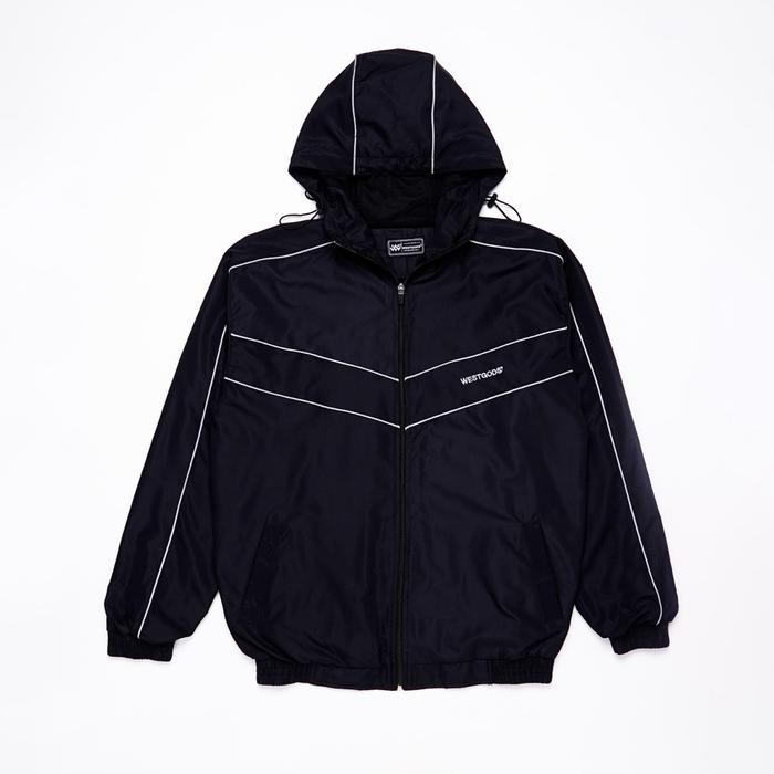 WESTGODS - Jaket Tracksuit Outdoor Vintage Bahan Parasut Taslan Lis Reflektive Menyala Pria Wanita