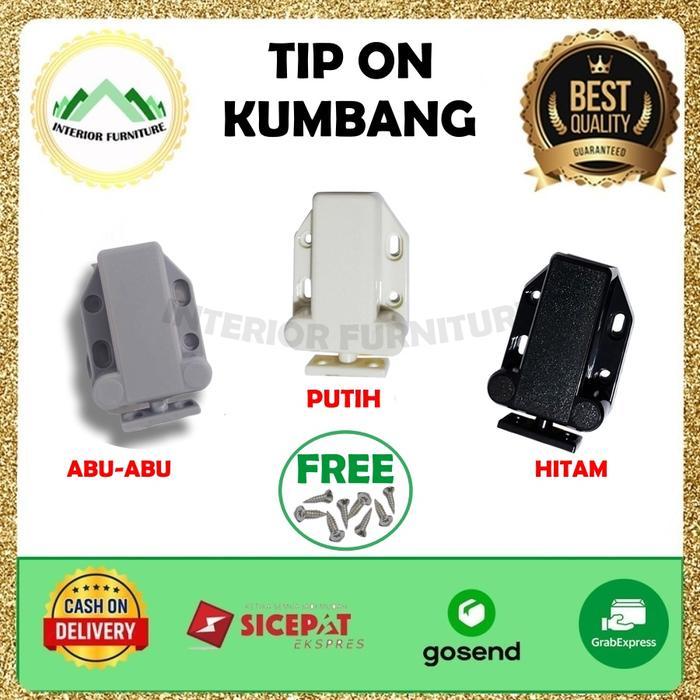 "New" Tip On Kumbang Push To Open Mini Latch Push Open Latch Minilatch Hitam