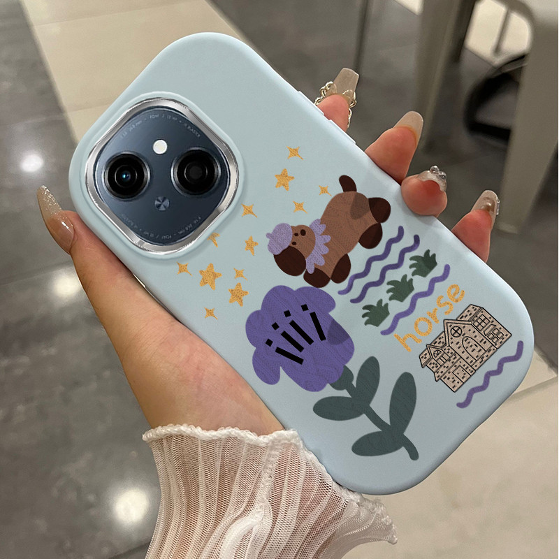 Casing Hp Untuk Tercno Spark Go 1 Spark Go 1s Case Casing Kuda Trojan dan Bunga pola Kerang gemuk po
