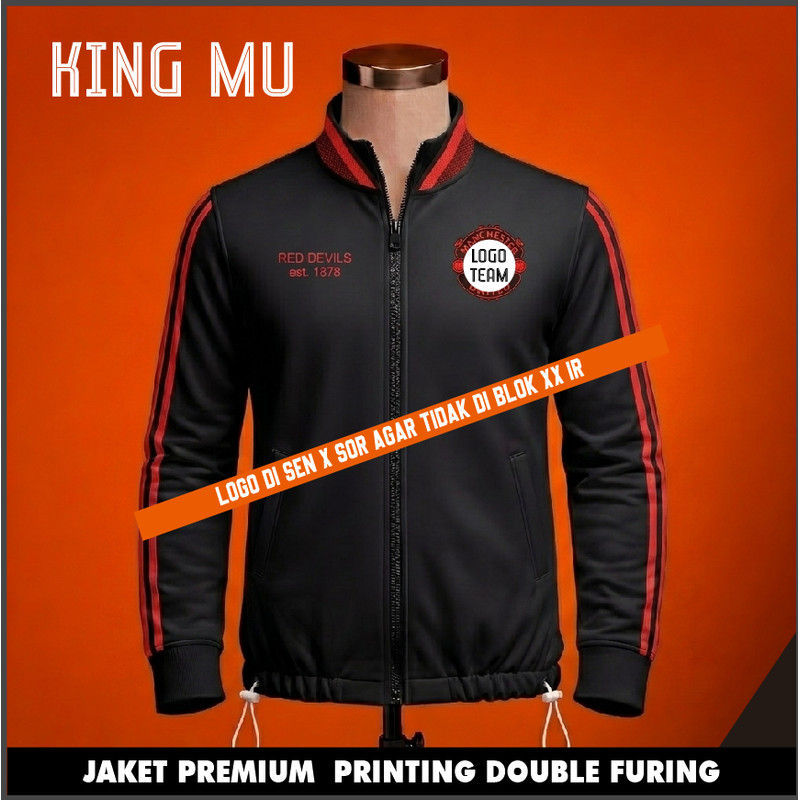 Noise ! JAKET ZIPPER Desain terbaru retro style berkerah satuan full printing JAKET LOTTO  Custom BU