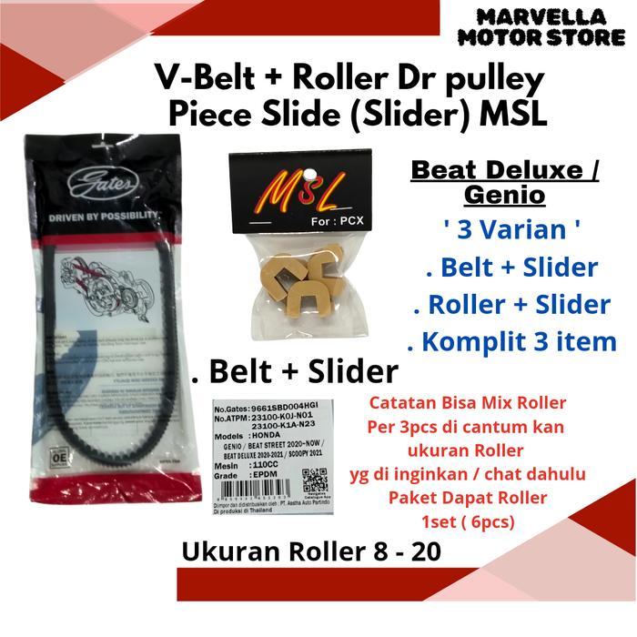 Paketan Vanbelt Roller Piece slide Beat Deluxe Genio