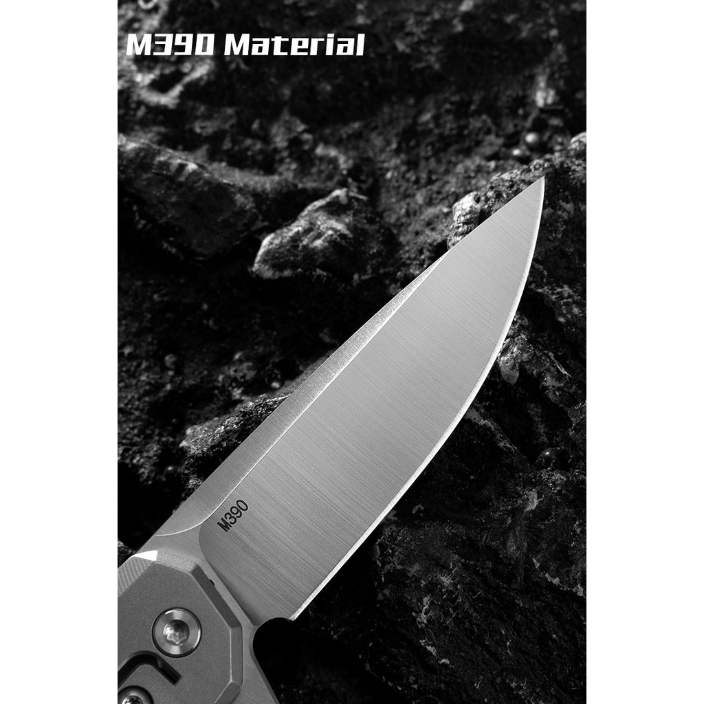 . T019 Mini Folding Cutter Tc4 Titanium Alloy Handle M390 D2 Blade -