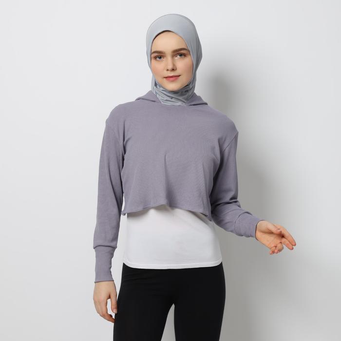 Sartorialele// Hia Everywear Seema Crop Top - Vest Atasan Hoodie Rompi Panjang Wanita Outer Casual