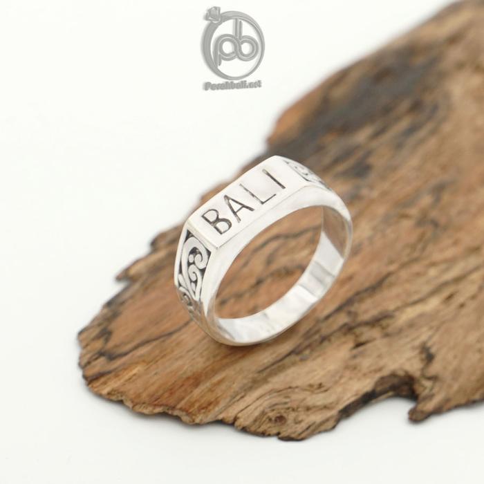 Cincin Sterling Silver 925 Perak Bali Ukir untuk Pria Wanita