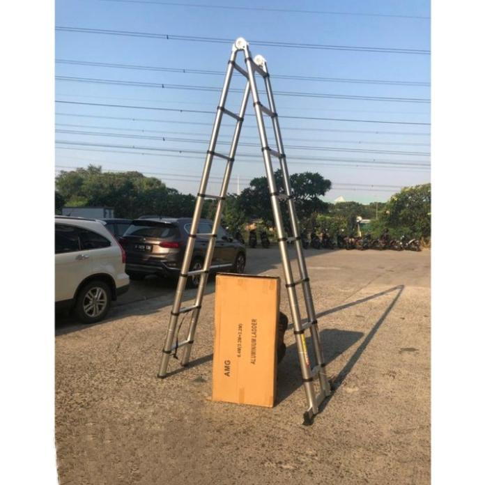 tangga teleskopik double 6,4 meter