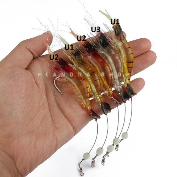 Umpan Udang luminous shrimp lure soft Umpan Udang Menyala Dalam Gelap