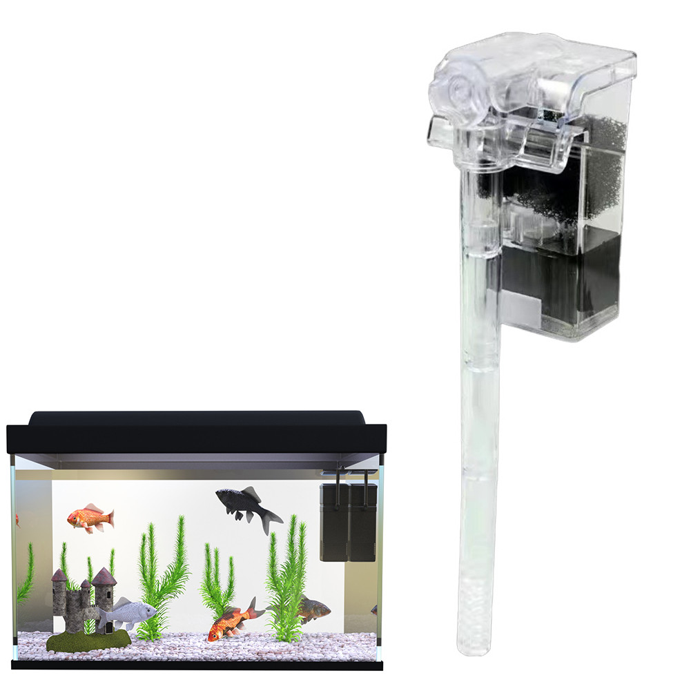 Aquarium Hang On Filter Oxygen Pump USB Power Interface Mini Filter Small Fish Tank Filter Waterfall