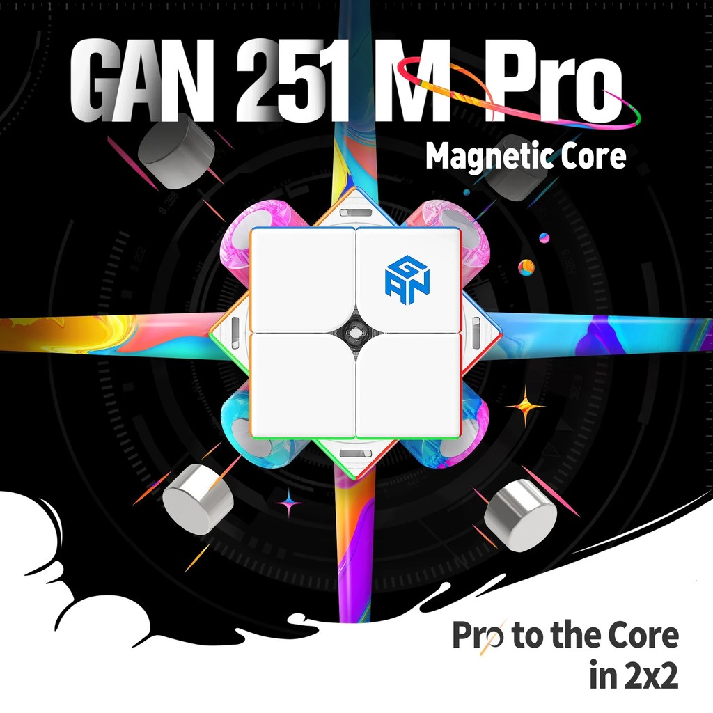 [Picube] GAN251M Pro Air Leap 2x2 Magnetic Speed Cube Professional GANCUBE 251 2x2x2 Mangetic Cubo